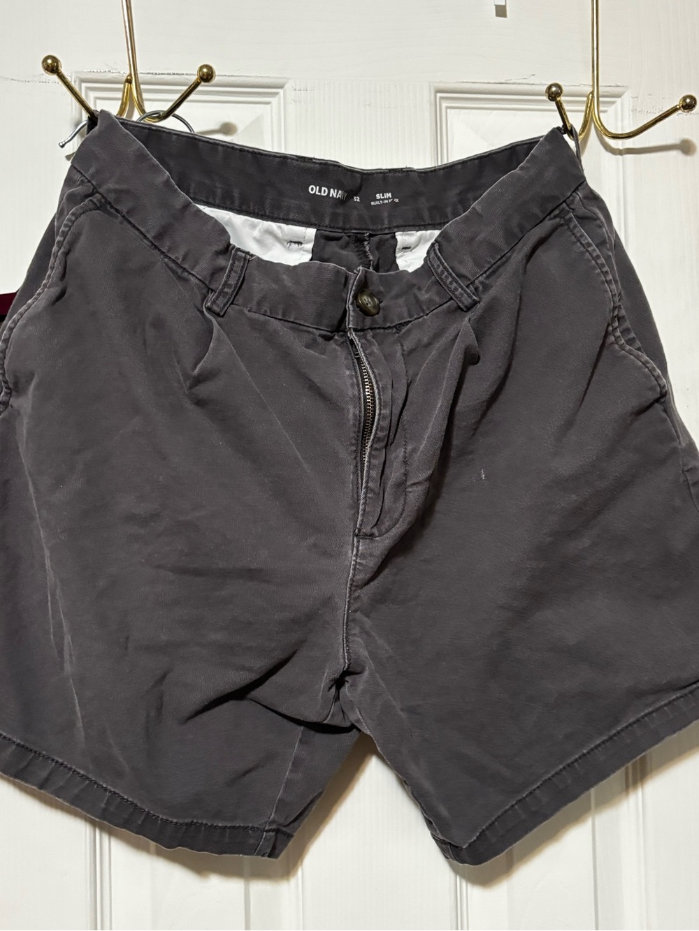 Old Navy Men's Dark Charcoal Flat-Front Casual Shorts